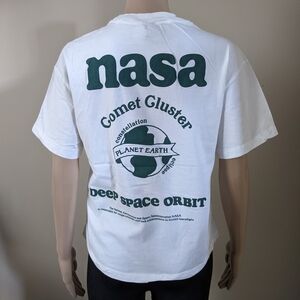 NASA Comet Space White T-Shirt, Women's XS